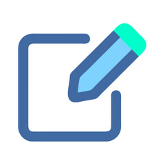 Blue square with pencil icon symbolizing edit action