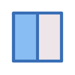 Two column layout icon with soft blue and light pink