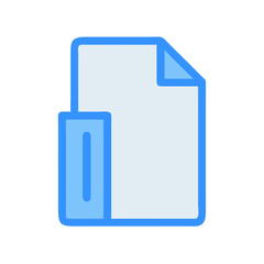 Document icon with blue outline and folded corner detail