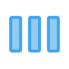 Simple blue equalizer bars on solid black background design