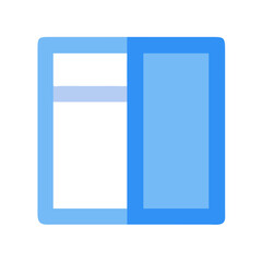 Blue window icon with a sliding pane design