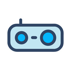 Cute stylized electronic device icon with antenna detail