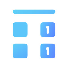 Minimalist icon design with shapes and the number one