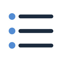 Obraz premium Clean list icon showing three items in a menu