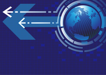 Background image conveys the concept of success, growth, and technology.