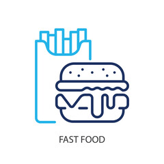  Fast food thin line icons. Original vector illustration.