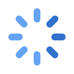 Blue loading icon spinning on black backdrop illustration