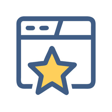 Highlighted browser tab favorite icon for websites and bookmarking