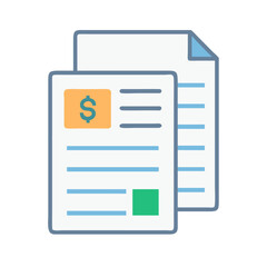 Financial documents illustrating business accounting and budgeting processes