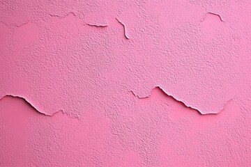 pink textured wall with peeling and flaking paint, rough stucco surface and curled edges suggesting wear and aged decay