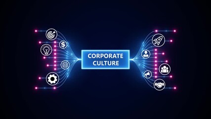 Corporate culture, teamwork, and leadership success in business. Optimization of business and production processes. Virtual network connecting service with graphical icons in various. - Powered by Adobe