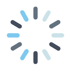 Loading Icon with Rotating Blocks in Blue Tones