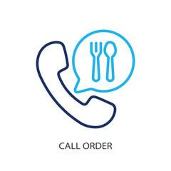 Fototapeta premium Call order thin line icons. Original vector illustration.