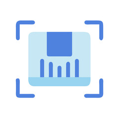 Vector graphic of package scanning for inventory management, flat design