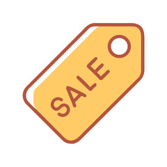 Illustrated Sale Tag on Black Background for Retail Promotions