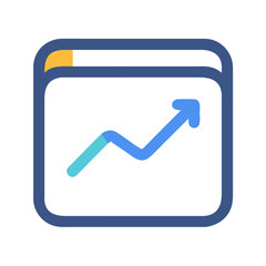 Rising trend chart icon within framed display screen