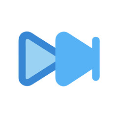 Blue double arrow icon indicating fast forward function button