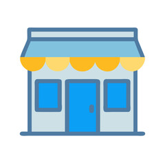 Vector image of a store front with awning