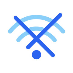 Disconnected wireless network icon on a black background