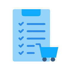 Online shopping checklist with cart vector illustration design
