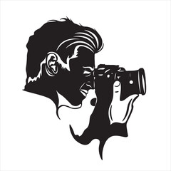 The photographer is engrossed in taking shots