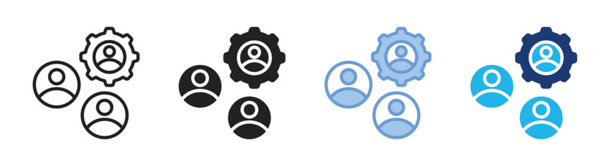 Candidate management icon set multiple style collection