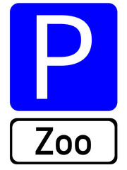 Illustration of a blue parking sign with the inscription 