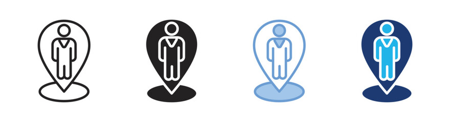 Obraz premium Position icon set multiple style collection