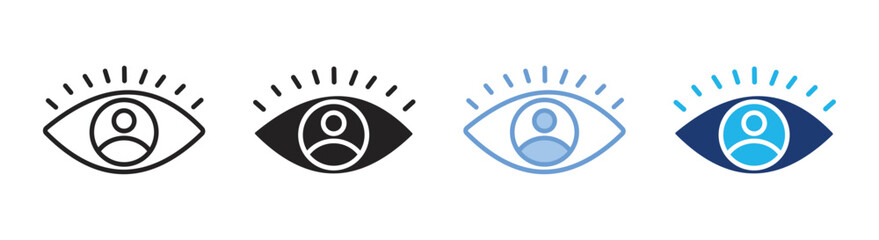 Vision icon set multiple style collection