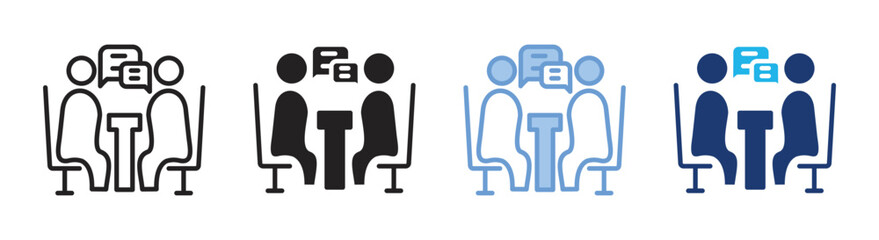 Interview icon set multiple style collection