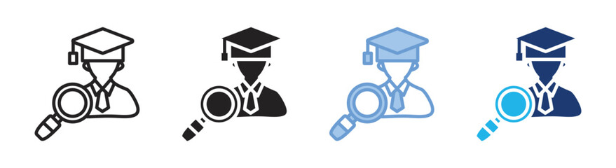 Campus icon set multiple style collection