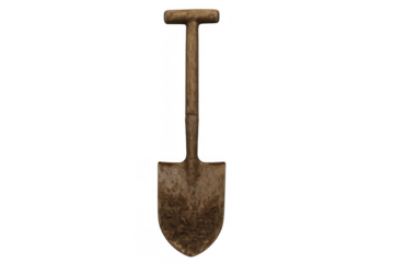 Grunge style shovel showing signs of heavy use, perfect for concepts of hard work, gardening, and construction