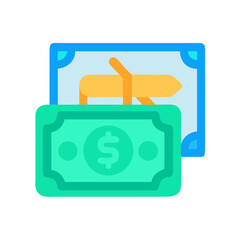 Modern flat illustration of money and financial investment plan