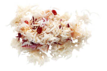 Freshly prepared coleslaw salad with red cabbage and cranberries