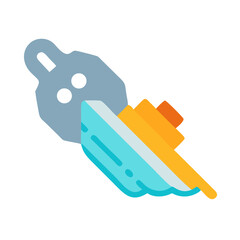 Abstract graphic of ghost emerging from stylized ocean waves