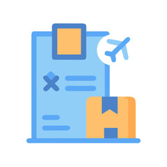 Air freight cargo delivery icon, shipping invoice symbol