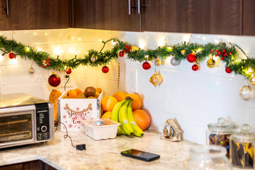 festive kitchen setup, celebratory kitchen scene featuring festive items and glowing illumination