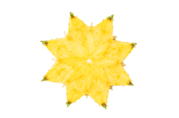 Abstract yellow starburst pattern on a black background