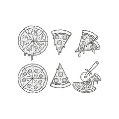 A grid of twenty simple black and white icons representing different styles of burgers and cheeseburgers.