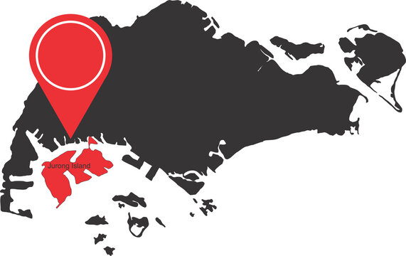Jurong Island city of Singapore  pin map location silhouette 