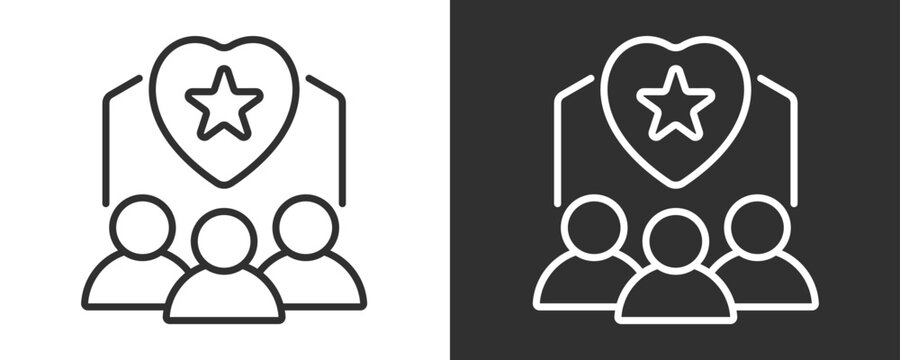 Loyal Customer Icon Set Vector Collection Isolated In Black And White