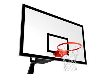 Basketball board with basket, transparent background