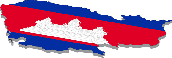 Cambodia country flag pin map location silhouette