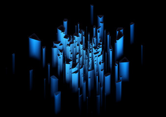 Dynamic Blue Light Streaks Abstract Design