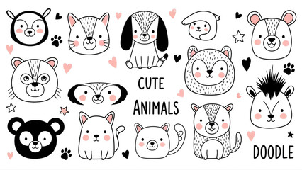 Adorable Doodle Art Cute Noodle Animal Illustrations & Kawaii Cartoon Creatures