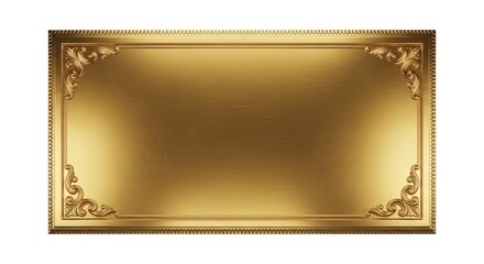 Elegant golden certificate frame with ornate corners