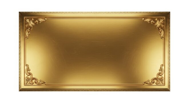 Elegant golden certificate frame with ornate corners