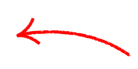 hand-drawn red marker arrow isolated PNG transparent, hand-drawn marker stroke arrows on transparent background.	