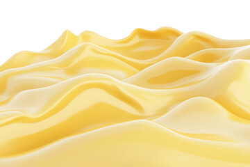 Fototapeta premium A smooth. flowing surface of yellow material resembling waves. creating a serene and abstract background ideal for creative projects