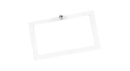 Photo frame for image compositing with a photo pinned to the wall by a silver thumbtack